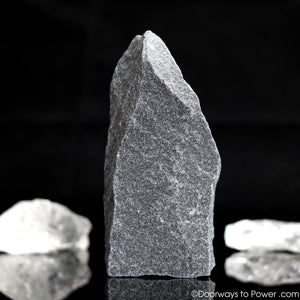 Black Azeztulite Crystal Altar Stone Azozeo Activated 3.8"