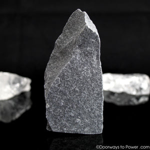 Black Azeztulite Crystal Altar Stone Azozeo Activated 3.8"