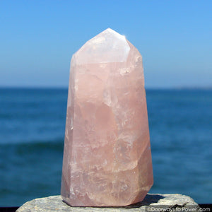 Elegant 6" John of God Rose Quartz Master Dow Casa Crystal Point