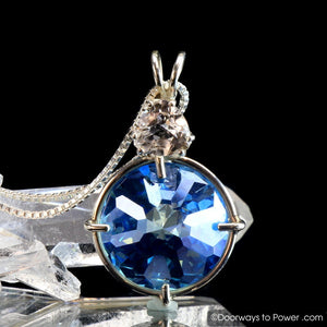 Aqua Aura Danburite Radiant Heart Pendant