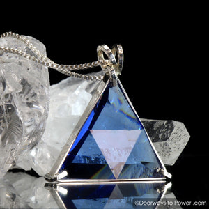 Tibetan Blue Obsidian Star of David Pendant .925 SS