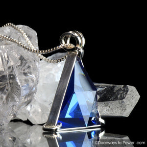 Tibetan Blue Obsidian Star of David Pendant .925 SS