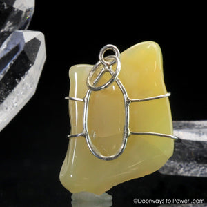 Lemurian Gold Opal Pendant .925 SS