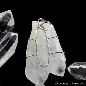 Rare Sauralite Twin Azeztulite Crystal Pendant Azozeo Activated .925 SS