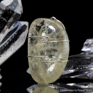 Golden Azeztulite Crystal Pendant .925 SS (WILL PICK A NICER ONE FOR YOU)