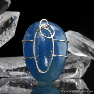Lemurian Indigo Calcite Crystal Pendant