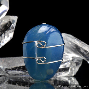 Lemurian Indigo Calcite Crystal Pendant