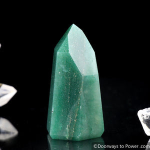 John of God Green Aventurine Pyrite & Quartz Channeling Crystal Point