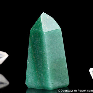 John of God Green Aventurine Pyrite & Quartz Channeling Crystal Point