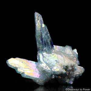 Aqua Aura Quartz Crystal Cluster 'Lifted By the Wings of Angels'