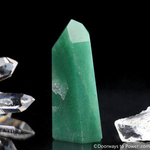 John of God Green Aventurine Master Dow Casa Crystal Point w/ Rainbows