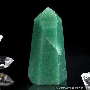 John of God Green Aventurine Master Dow Casa Crystal Point w/ Rainbows