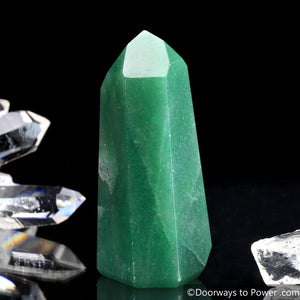 John of God Green Aventurine Master Dow Casa Crystal Point w/ Rainbows