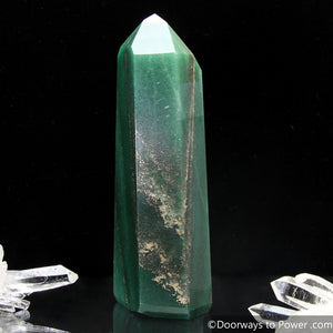 John of God Green Aventurine Pyrite Channeling Crystal Altar Stone