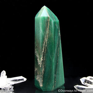 John of God Green Aventurine Pyrite Channeling Crystal Altar Stone