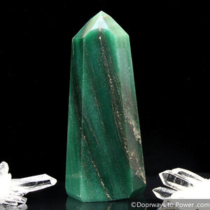 John of God Green Aventurine Pyrite Channeling Crystal Altar Stone