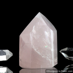 John of God Rose Quartz Time Link Casa Crystal w/ Rainbows