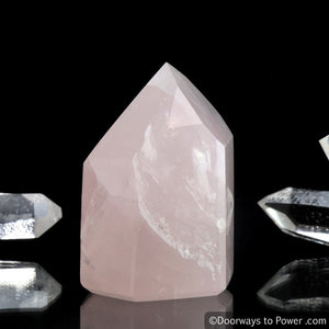 John of God Rose Quartz Time Link Casa Crystal w/ Rainbows