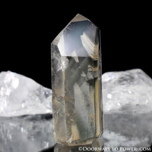 Actinolite Phantom Quartz Crystal Point w/ Rainbows