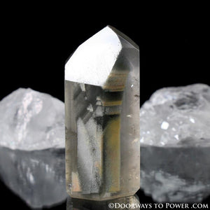 Actinolite Phantom Quartz Crystal Point w/ Rainbows