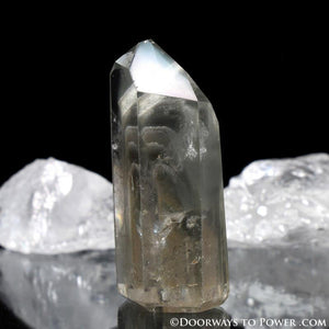 Actinolite Phantom Quartz Crystal Point w/ Rainbows