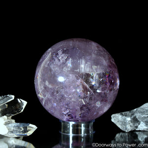 John of God Amethyst Violet Flame Devic Temple Crystal Sphere w/ Rainbows