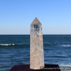 John of God Casa Healing Quartz Crystal Tower w/ Devic Temple & Rainbows