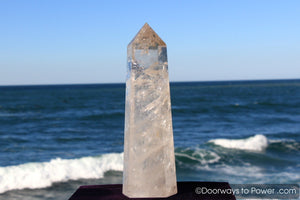 John of God Casa Healing Quartz Crystal Tower w/ Devic Temple & Rainbows