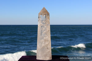 John of God Casa Healing Quartz Crystal Tower w/ Devic Temple & Rainbows