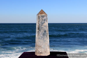 John of God Casa Healing Quartz Crystal Tower w/ Devic Temple & Rainbows