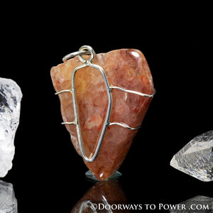 Himalaya Red Gold Azeztulite Pendant .925 SS