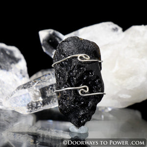Tibetan Tektite Crystal Pendant .925 SS