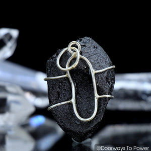 Tibetan Tektite Crystal Pendant .925 SS