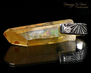 Tangerine Lemurian Light Language Crystal Pendant