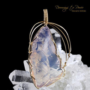 Angel Aura Opal Lemurian Etherium Andara Pendant 14k