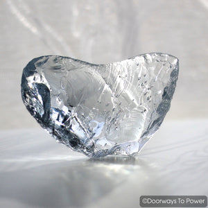 Lady Nellie Blue Monatomic Andara Crystal Glass Heart Rare