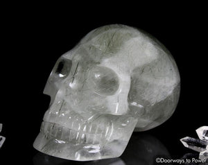Rutilated Quartz Epidote Crystal Skull 'Epidosis'