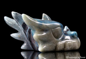 Dumortierite Hand Carved Crystal Dragon 'To Awaken'