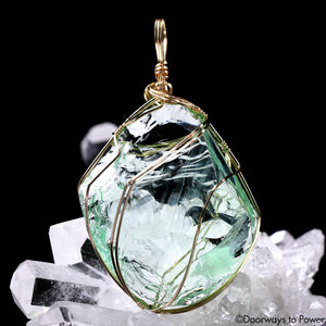 Pleiadian ET Star Elder Andara Crystal Pendant 14k Gold