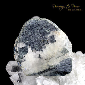 Azozeo Phenacite Crystal Gemstone Slice & Black Tourmaline