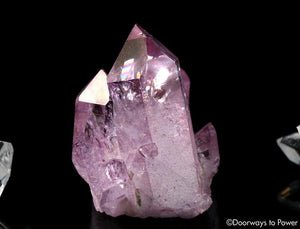 Rose Aura Quartz Record Keeper Twin Penetrator Crystal Cluster