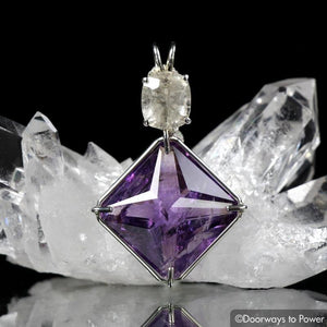 Amethyst & Phenacite Magician Stone Crystal Pendant