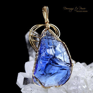 Elestial Starlight Sapphire Andara Pendant 14k Gold \ OverSoul \ 6D