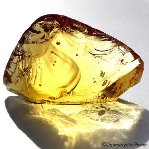 Lemurian Amber Andara Crystal 'Cosmos glows from within'