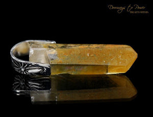 Tangerine Lemurian Light Language Crystal Pendant
