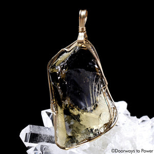 Celestial Gold Monatomic Andara Crystal Pendant 14k 'Grand Shift'