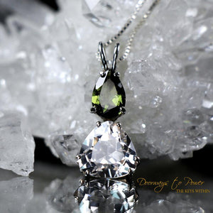 Synergy 12 Stone pendant Moldavite Danburite