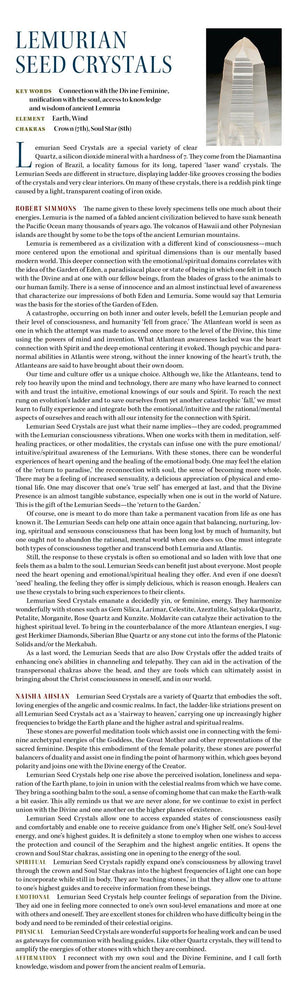 Lemurian Seed Properties book of stones