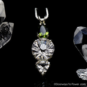 Super Nova Pendant Moldavite , Danburite & Phenacite