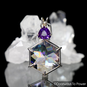 Angel Aura Amethyst Flower of Life Crystal Pendant